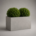Jardinière rectangulaire en ciment renforcé de fibres de verre gris clair, 80 × 30 × 50 cm