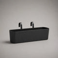 Jardinière de balcon suspendue rectangulaire en polypropylène et acier noir, 50 × 18 × 27 cm