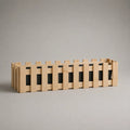 Jardinière rectangulaire en pin massif avec bac en plastique, bois naturel et noir, 100 × 30 × 35 cm
