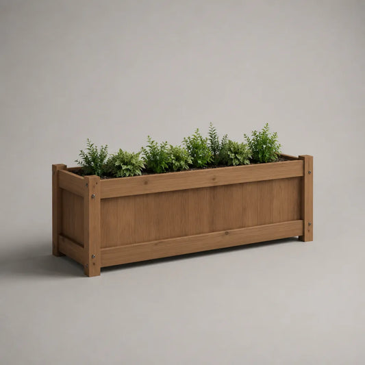 Jardinière rectangulaire en sapin massif brun 120 × 40 × 45 cm